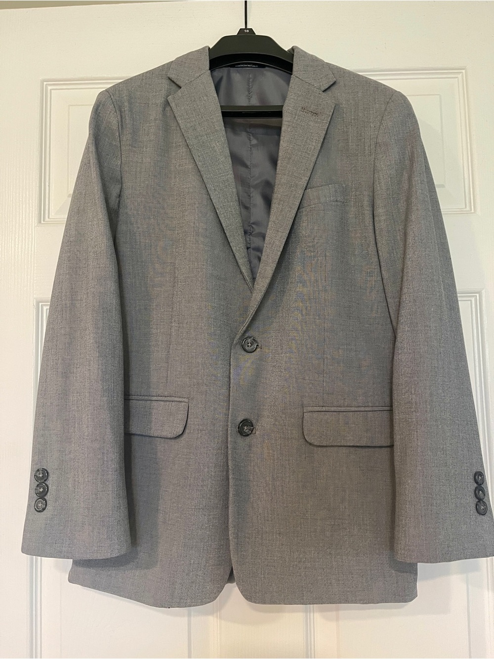 Boys Classic Light Gray Two-Button Blazer